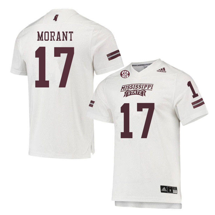 Men #17 Jordan Morant Mississippi State Bulldogs College Football Jerseys Sale-White - Click Image to Close